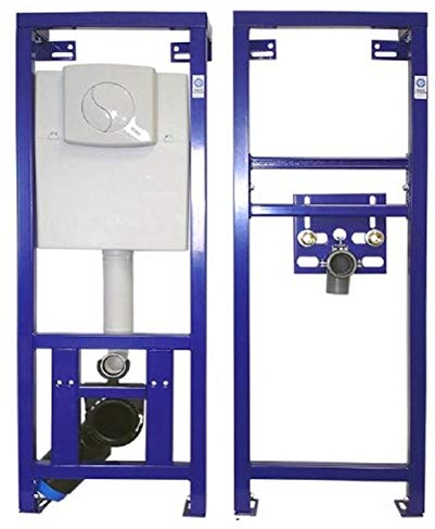 Fewasol Hausmarke NMT-Siamp WC Vorwandelement 1180x360mm inkl. Drückerplatte, Weiß, Keramik, Pulverbeschichtet, Wandmontage