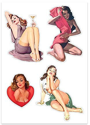 A4 Bogen mit Pinup-Stickern - E98
