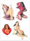 A4 Bogen mit Pinup-Stickern - E98