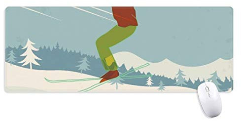 beatChong Skifahren-Ski-Brett Wintersport Illustration Griffige Mousepad Große Erweiterte Spiel Büro titched Kanten Computer-Mat Geschenk