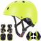 Einstellbare Jungen Mädchen Helm mit Knie &Elbow Pads Handgelenkschützer, Kinder Outdoor-Sport Schutzausrüstung Set 7Pcs für Roller Scooter Skateboard Fahrrad