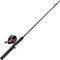 Zebco Unisex-Erwachsene Reel with 15-Pound Line and 6' 2-Piece Medium Rod 404 Spincast-Rolle mit 6,8 kg Schnur und 2-teiliger mittlerer Angelrute, 1,8 m, Schwarz/Rot