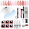 Vishine UV LED Nail Lamp Gel Nail Kit, Upgraded 40W Gel Nail Polish LED UV Light 6 Jelly Translucent Dude Neutral Colors Gel Base Top Coat Nail Art Tools Accessories C079, 8 ml (Pack of 9)