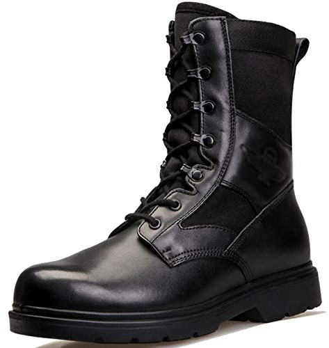 FCBDXN Uomo Paracadutisti Stivali Forze Speciali Esercito Polizia Combattimenti Militari Desert Armed Tactics Lace-up Calzature Comode Escursioni All'aperto,Black-44
