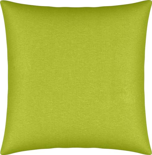Erwin Müller Kuschelkissenbezug, Kissenhülle Single-Jersey Murnau - apfelgrün Größe 40x40 cm - bügelfrei, strapazierstark, elastisch, mit Reißverschluss