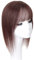 Middle Part Silk Part Base Human Hair Topper 7x10cm Forehead Straight Clip in Hairpiece with Wispy Fringe 30cm Dark Brown