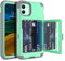 WeLoveCase iPhone 11 Wallet Case for Women, Men Defender Credit Card Holder Cover with Hidden Mirror Three Layer Shockproof Heavy Duty Protection All-Round Armor Protective Case for iPhone 11 Mint