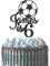 Personalised with Any Name Any Age Football Lovers Cake Topper for Son Daddy Custom Happy Birthday Cake Decoration Multicolour Glitter Card 6th 8th 10th 13 16 18 21 30 40 50 60 (Black)