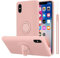 Cadorabo Custodia compatibile con Apple iPhone X/XS in LIQUID ROSA - Custodia per Cellulare in Silicone TPU Flessibile con Anello - Paraurti per Cover Posteriore Ultra Sottile