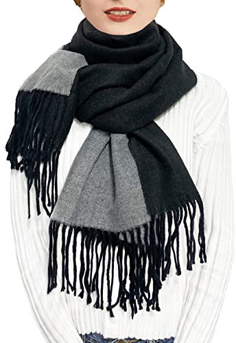ehsbuy Winter Schals & Tücher für Damen Reversibel Kaschmir Schal Wendbarer Schultertuch Langer Großer Wärmeschal mit Quaste für Hochzeits Geschenke