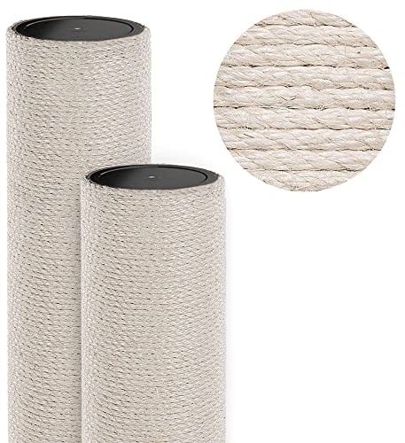 HAPPYPET Sisalstamm für Kratzbaum Ø 18 cm - 40/50/60/80 cm, Dickes Sisal, Massiver Ersatz-Stamm Säule für Katzenbaum, M10 Gewinde, Ersatz Kratzstamm