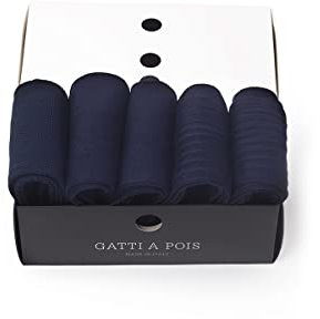 GATTI A POIS Calze uomo lunghe, pregiato cotone 100% FILO SCOZIA - 5 Paia - tre taglie calze