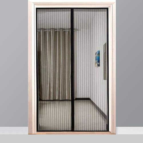 fliegengitter balkontür ohne Bohren 90x180cm Schwarz mit Magnet insektenschutz tesa fliegengitter tür vorhang fliegenvorhang Türvorhang fliegenschutz moskitonetz für tür Terrassentür Balkontür