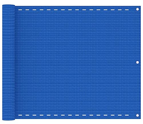 vidaXL Ecran de Balcon Brise-Vue Brise-Vent Ecran de Protection Ecran d'Intimité Jardin Extérieur Perméable au Vent Bleu 75x500 cm PEHD
