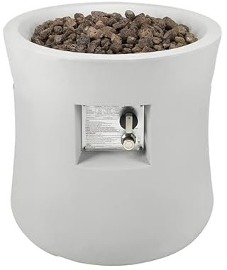 Umbra Tulip MgO Outdoor Garden Propane Gas Fire Pit Burner, Smokeless Firepit, Patio Furniture Heater with Bowl, with Lava Rocks & Cover