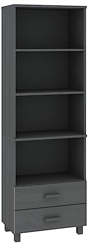 vidaXL Highboard Dunkelgrau 60x35x180 cm Massivholz Kiefer