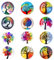 FuninCrea 12 Pack Tree of Life Fridge Magnets 3D Glass Notice Board Office Magnets Set Aesthetic Tree of Life Small Fridge Magnets Decorative Refrigerator Magnets for Home Office Whiteboard (01#)