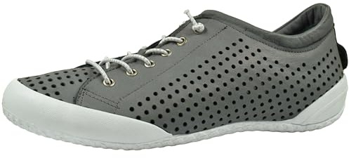 Andrea Conti Damen Schnürschuh Leder Halbschuh Sommerfarbe weich leicht 0345767, Größe:41 EU, Farbe:Grau