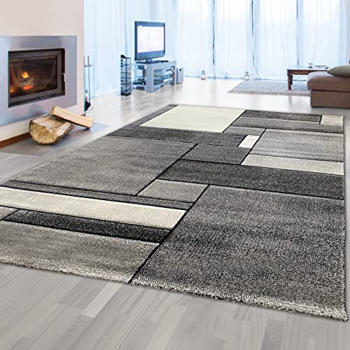 Teppich-Traum Eleganter Wohnzimmerteppich mit modern-klassischem Design | pflegeleicht | grau, 160 x 230 cm