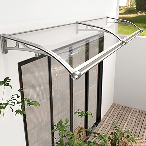 Pensiline Tettoie per Porte Balcone Esterno Trasparenti,per Finestre Pensilina Copertura Copriporta for Impermeabile Tettoia Riparo Antipioggia da Giardino (60X150cm/24inX59in,60cm)