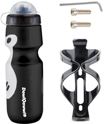 Dawlqawwi portabidones Bicicleta MTB,portabidon Bicicleta,Portabotellas MTB, Kit de hervidor, Botella de Agua de Gran Capacidad con Herramienta de Montaje para Todas Las Bicicletas(Negro)