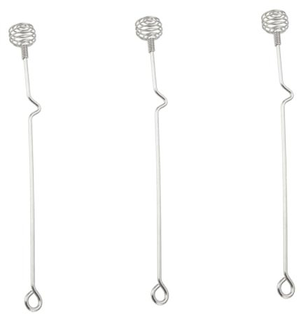 FUNOMOCYA Rührstab, Rührstab, Siruprührer, Honig- und Siruplöffel, Handmixer, Honiglöffel, Honiglöffel, Marmeladenlöffel, langer Griff, Edelstahl-Saft zum Drehen, 3 Stück