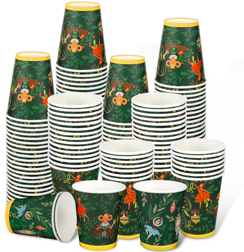 Hushee 50 Pcs Christmas Paper Cups 9 oz Nutcracker Tea Cups Holiday Party Supplies Christmas Coffee Drinkware for Drinking Tea Hot Cold Beverage Xmas Decoration Supplies