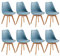 EGGREE 8er Set Esszimmerstühle mit Massivholz Buche Bein SGS Geprüfter, Skandinavisch Design Gepolsterter aus PU-Leder Küchenstuhl Essstühle, Morandi Licht