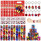 Beamely Party Mitgebsel Kindergeburtstag, 40 Stück Avenger Spielzeuge mit Slap Armbänder, Aufklebern, Schlüsselanhänger, Candy Tüten für Jungen MädchenGeburtstagsgeschenk Favors (Rote Spinne)