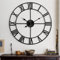 Maxstar Große Wanduhr,Moderne römische Ziffern,Vintage,leicht zu lesen,runde Metall-Wanduhren für Wohnzimmer,Küche,Schlafzimmer,Garten,Dekoration,Schwarz,80 cm
