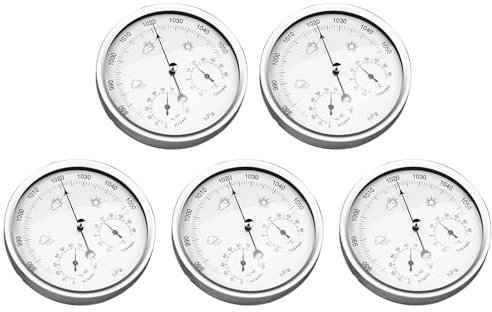 RIYAN 5X Digitales Innen-Hygrometer Tragbares -Wand-Wetterthermometer-Barometer-Hygrometer Wohnkultur 132MM Verwendung für Unterschiedliche Umgebungen (, EinheitsgrößE)