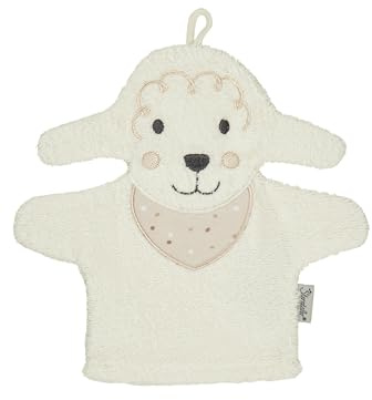 Sterntaler Waschhandschuhe Schaf Flocke - Frottee Babywaschhandschuh aus saugfähiger, weicher Baumwolle, sorgt für Spaß beim Baden und Duschen - Baby und Kinder Waschlappen, ecru