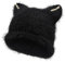ZLYC Damen Katzenohr Slouchy Strickmütze Grunge Niedlich Wintermütze(Einfarbig Schwarz),Einheitsgröße