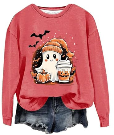 Generisch blitzangebote des Tages Halloween kostüm Damen Vintage Drucken Halloween kostüm Damen Hexe einfarbig Sweatshirt Damen Outlet Shop Sale Damen gutschein 50 Euro