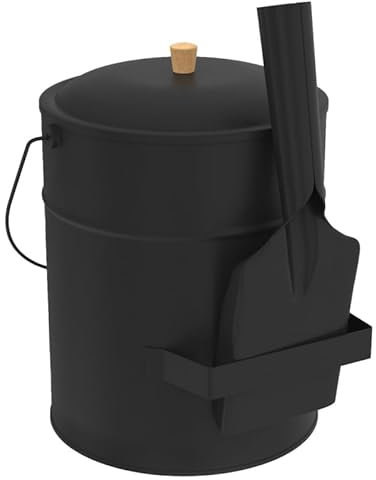 IDMarket - Cubo de cenizas de 15 L con pala y tapa