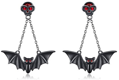 DAYLINLOVE Fledermaus Ohrringe 925 Sterling Silber Schädel Fledermaus Ohrringe Halloween Weihnachtsschmuck Geschenke für Frauen