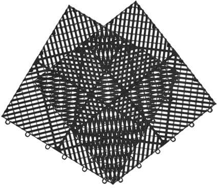 NIYANGLE Bathroom Shower Drain Mat 40x40cm Black Grid Interlocking Drainage Mat for Wet Area Safety