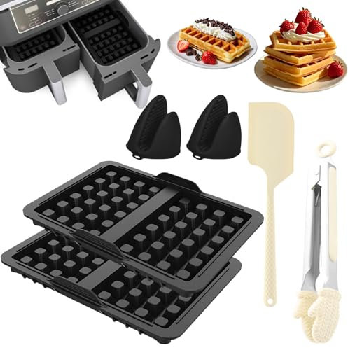 Lot de moules à gaufres belges en silicone pour Ninja AF400EU, AF451EU, SL400EU, AF500DE, friteuse à air chaud, gaufres belges, accessoires gaufres