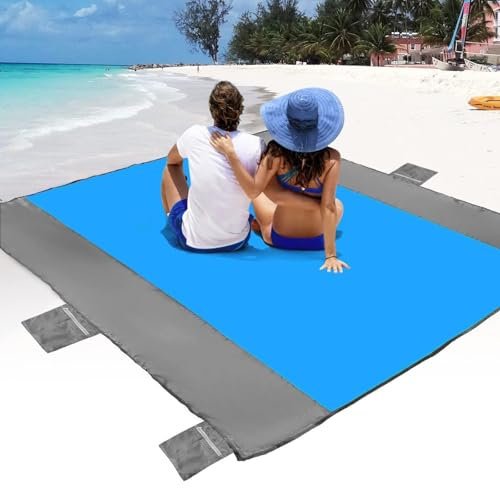 Neuytiky Tapis de Plage 200 x 210 cm,Tapis de Plage Imperméable & Anti-Sable,Couverture de Pique-Nique,Couverture de Plage,pour Fête de Plage,Voyages,Camping,Les Vacances
