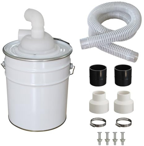 Cyclone Dust Collector Bucket for Woodworking Dust Collection Systems Separator Industrial Vacuum Cleaner Cyclone for Sawdust Table Saw dust Extractor (1 Set)