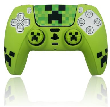 MMEGaming Funda Compatible con Mando PS 5, Silicona Suave y cómoda Que Mejora el Agarre, Accesorios para Mando Play 5, Accesorio Compatible con Mando Original Play 5 (Minecraft)
