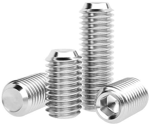 KINDOYO M6 x (8-40mm) Tornillos con Hexágono Interior - Tornillos Sin Cabeza Tornillo Roscados para Máquinas Pernos de Metal Acero Inoxidable 20 Piezas