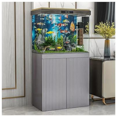 Aquariumschrank aus Holz, 2-stöckig, mit Ablage, doppellagiger Ständer für Reptilien-Tanks, Holzwerkstoff, mehrstöckige Aufbewahrungslösung (Weiß, 60 x 30 cm)