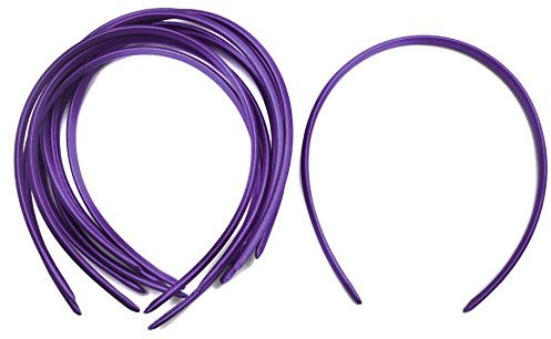 10 x Plain Headbands School Girls Small Hair Accessories Uniform Alice Band (Purple)