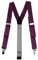 TigerTie schmaler Unisex Hosenträger in Y-Form mit 3 extra starken Clips - Farbe in bordeauxviolett einfarbig Uni - hochwertige Verarbeitung