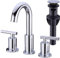 TRUSTMI Wasserhahn für Waschbecken mit 2 Griffen, 20,3 cm breit, Messing, mit Kupfer-Wasserleitungen, Chrom