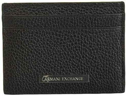 Armani Exchange Card Holder, Custodia per Carte di Credito Uomo, Nero (Black), 1.5x10x8.5 Centimeters (B x H x T)