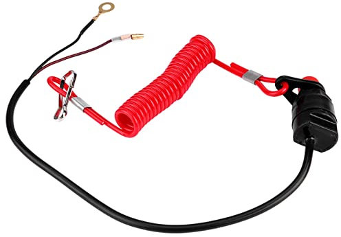 Interrupteur d'Arrêt et de Sécurité, Moto Hors-Bord Tondeuses à Gazon D'urgence Interrupteur D'arrêt avec Lanière, Interrupteur d'Arrêt d'Urgence du Moteur