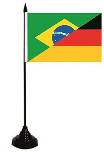 Tischflagge Brasilien-Deutschland Fahne Flagge Tischfahne 10 x 15 cm