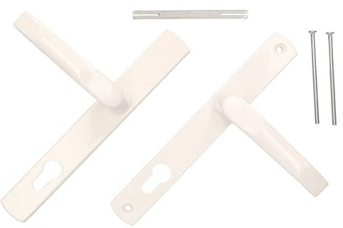 KOTARBAU® Drückerpaar 90 mm mit Langem Schild Weiß für Profilzylinder Modern Universal